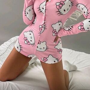 Hello Kitty Pink Button-Up Pajama Set
